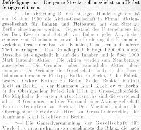 Ausschnitt aus dem HAndelsregister von 1900.
