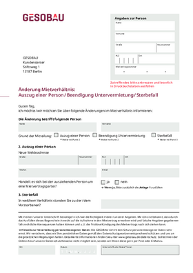 Vorschaubild der PDF-Datei Auszug einer Person / Beendigung Untervermietung / Sterbefall