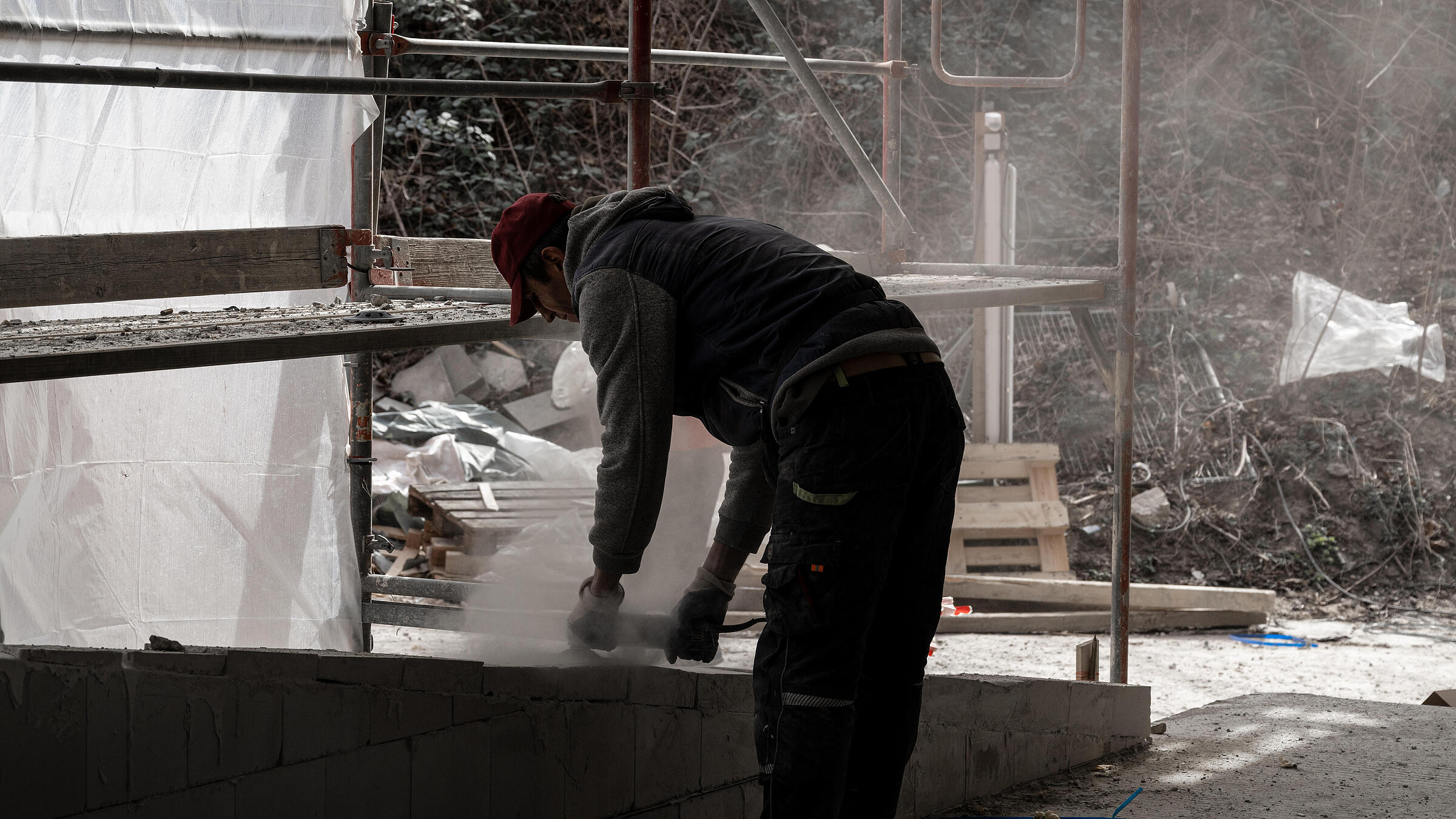 Bauarbeiter auf der Baustelle