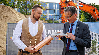 Impression der Grundsteinlegungszeremonie in der Sterkrader Straße 47