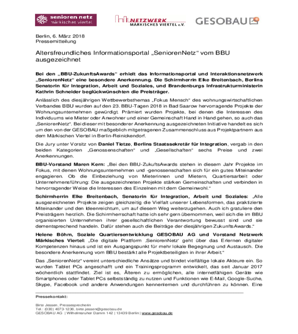 Vorschaubild der PDF-Datei Pressemitteilung SeniorenNetz