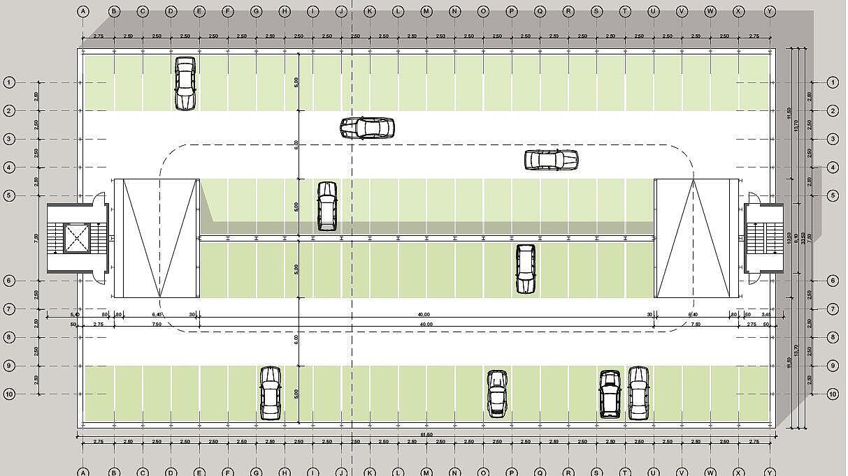 Grundriss des Parkhauses im Senftenberger Ring 42