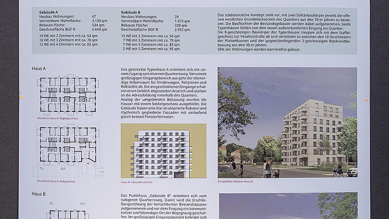 Aufnahme des Informationsplakats Neubau.