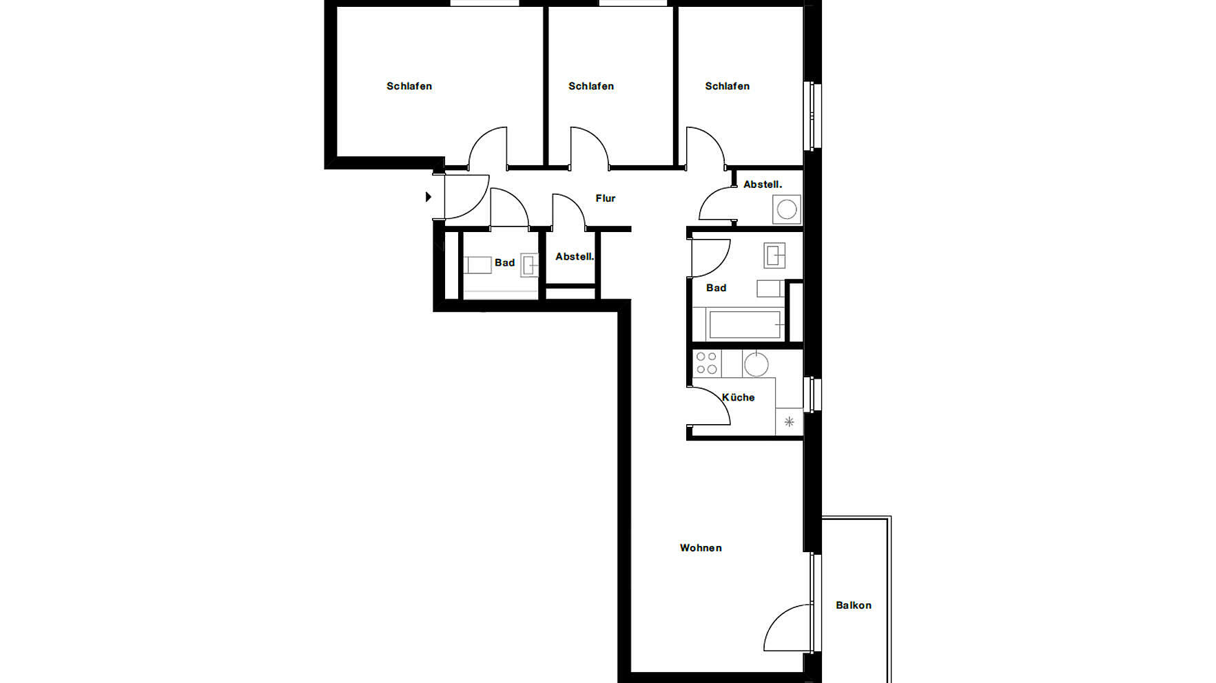 Grundriss 4-Zimmer-Wohnung