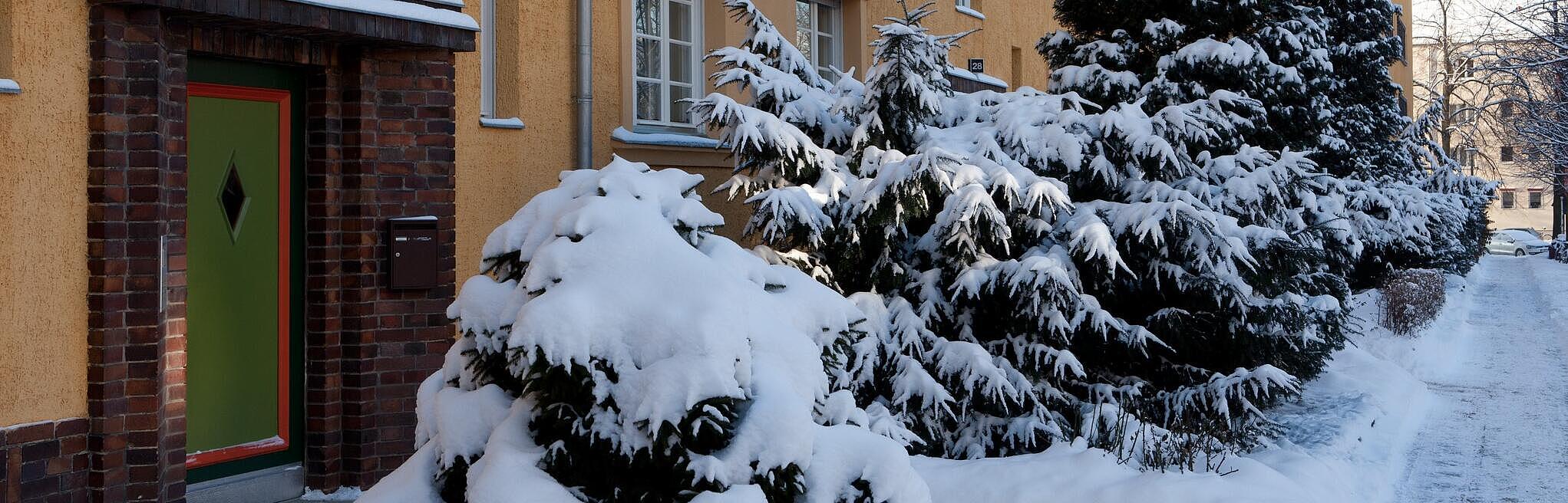 Hauseingang im Winter