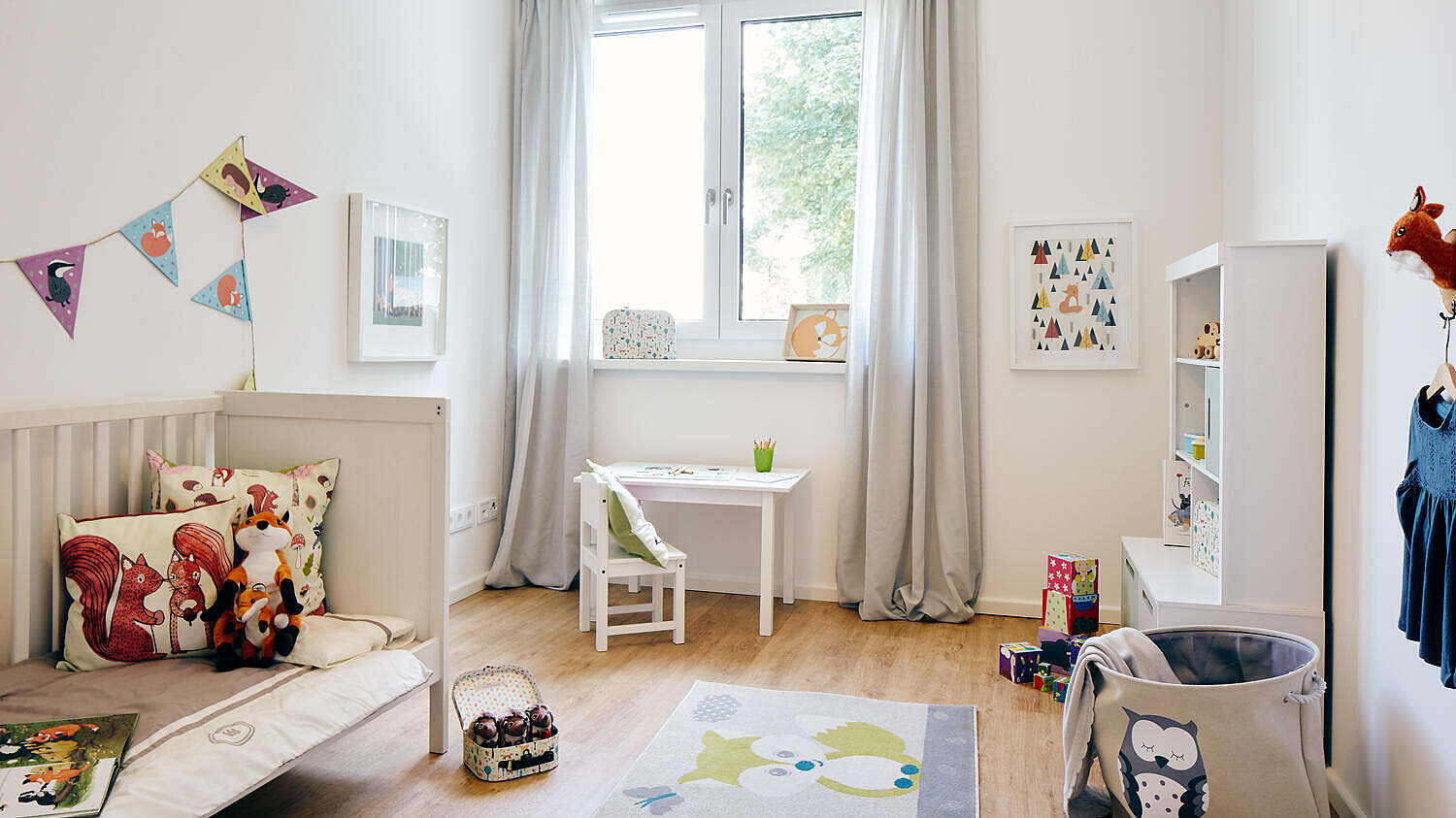 Musterwohnung im Quartier Stadtgut Hellersdorf: möbliertes Kinderzimmer