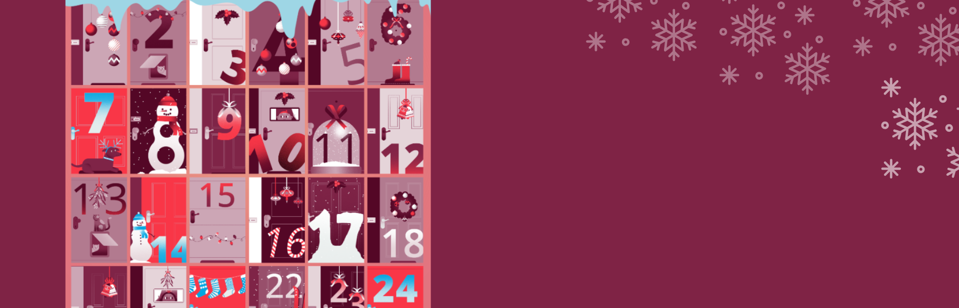 Grafische Darstellung eines Adventskalenders.