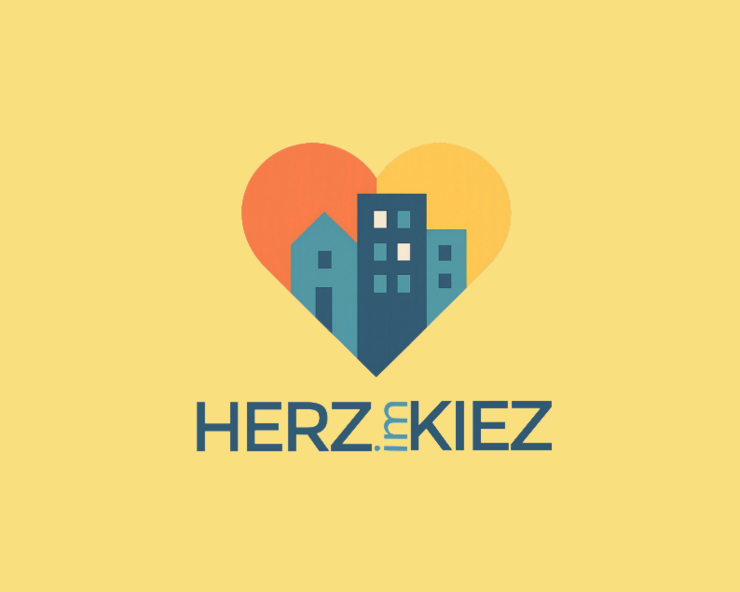 Logo Herz Im Kiez, Text: Pop-Up-Aktion: Kostenloste Kinderkleidung für alle