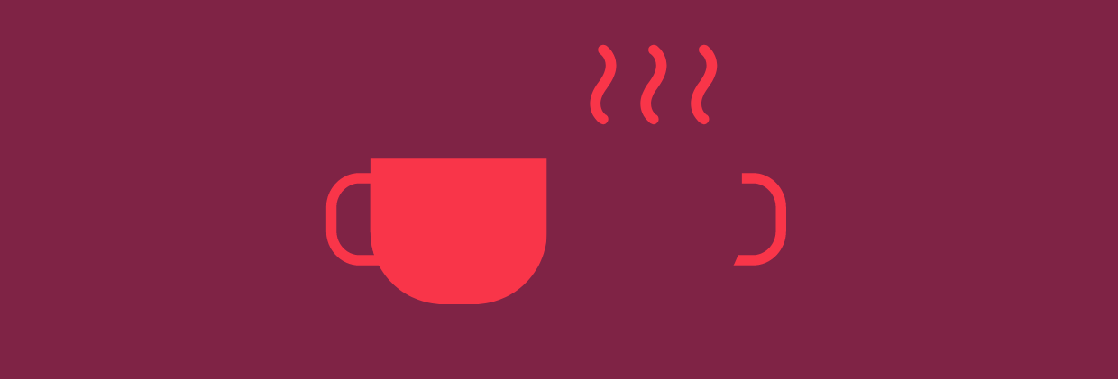 Grafik zeigt zwei dampfende Kaffeetassen 