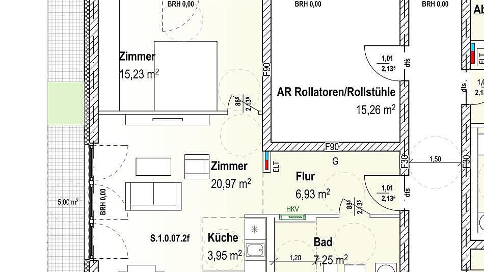 Grundriss 1-Zimmer-Wohnung