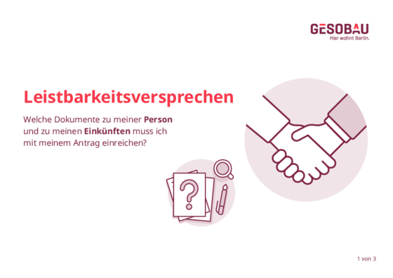 Vorschaubild der PDF-Datei Leistbarkeitsversprechen: Welche Dokumente muss ich einreichen?