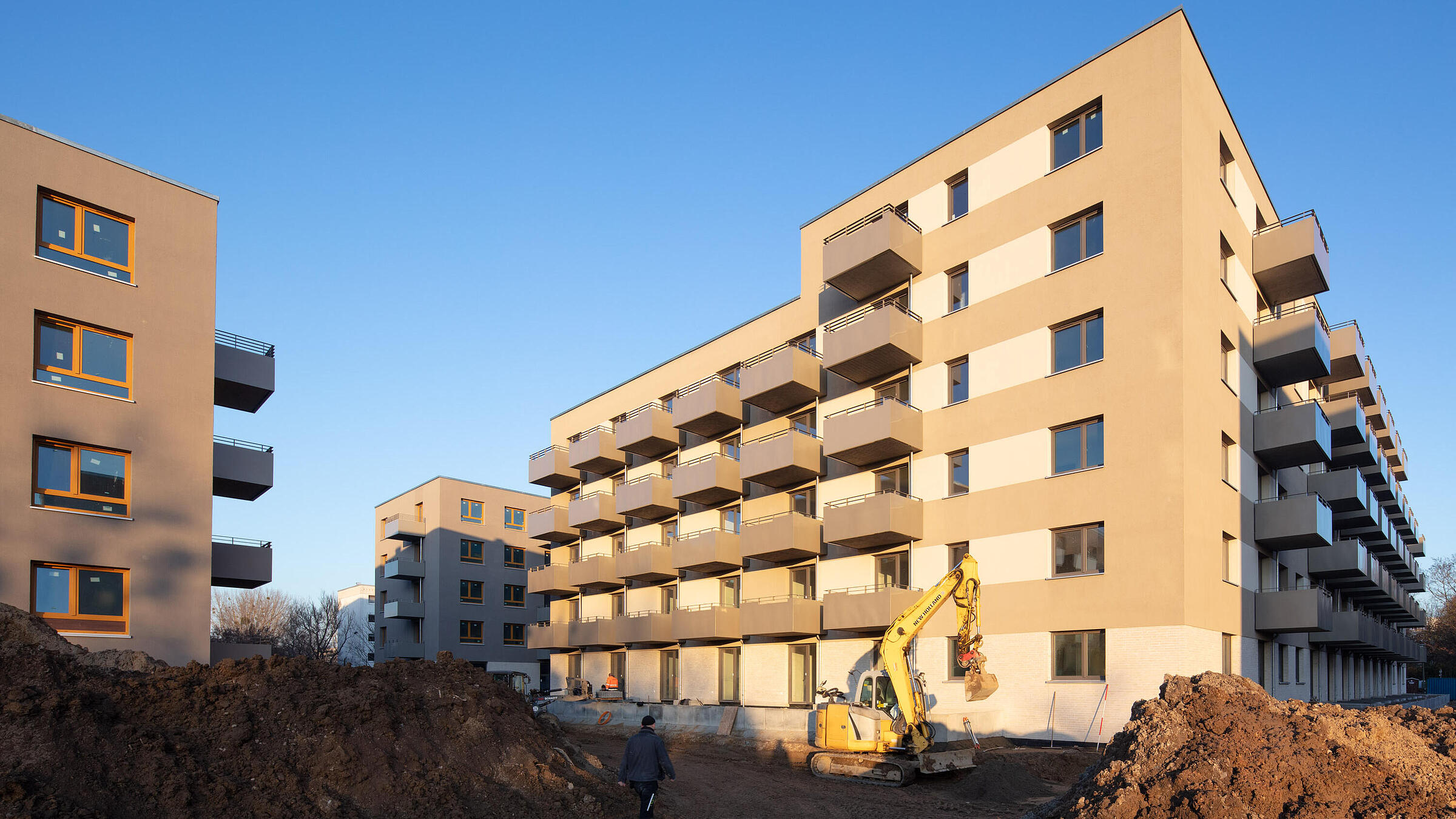 Baustelle für Mehrfamilienhäuser 