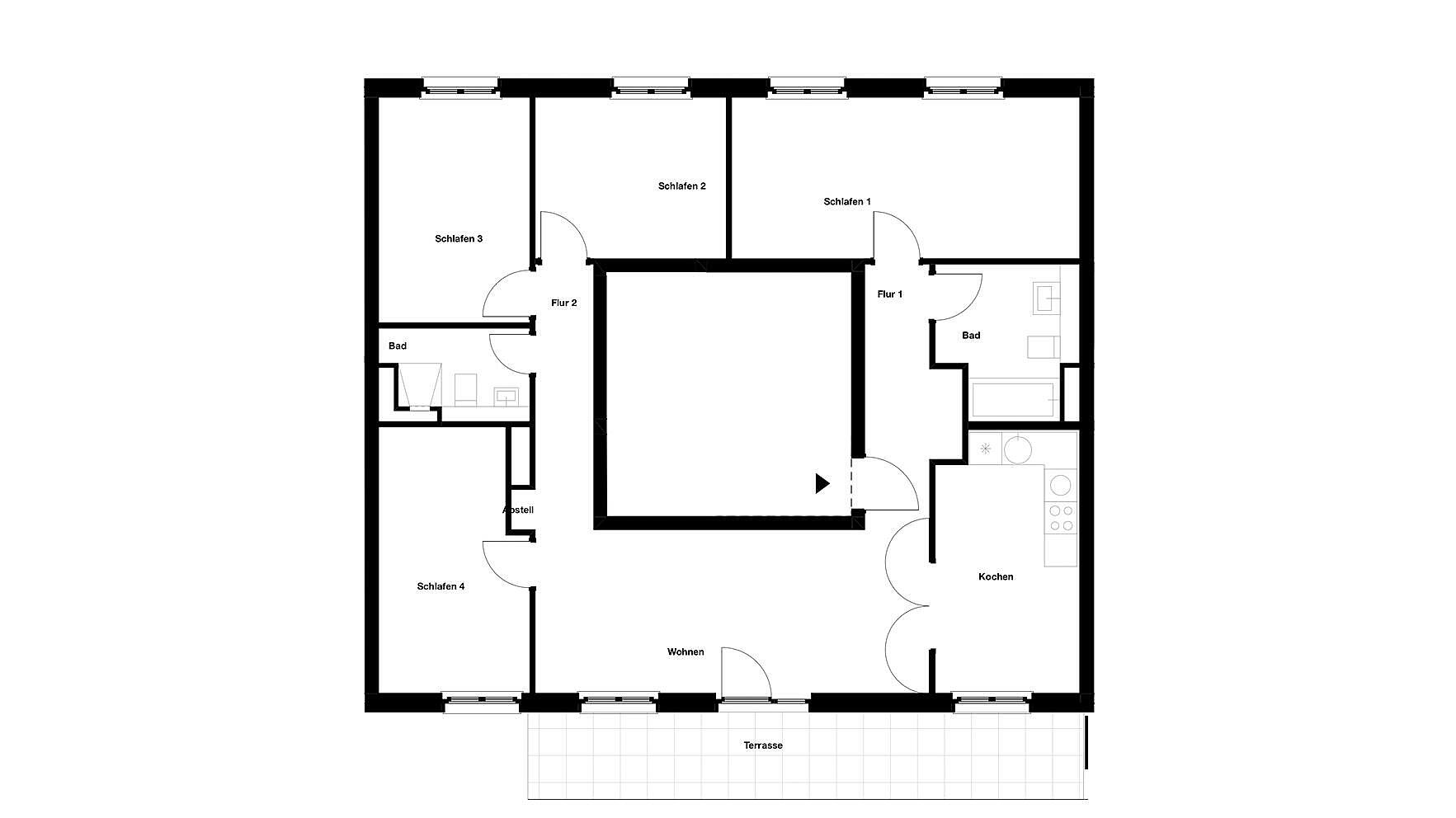 Grundriss 5-Zimmer-Wohnung