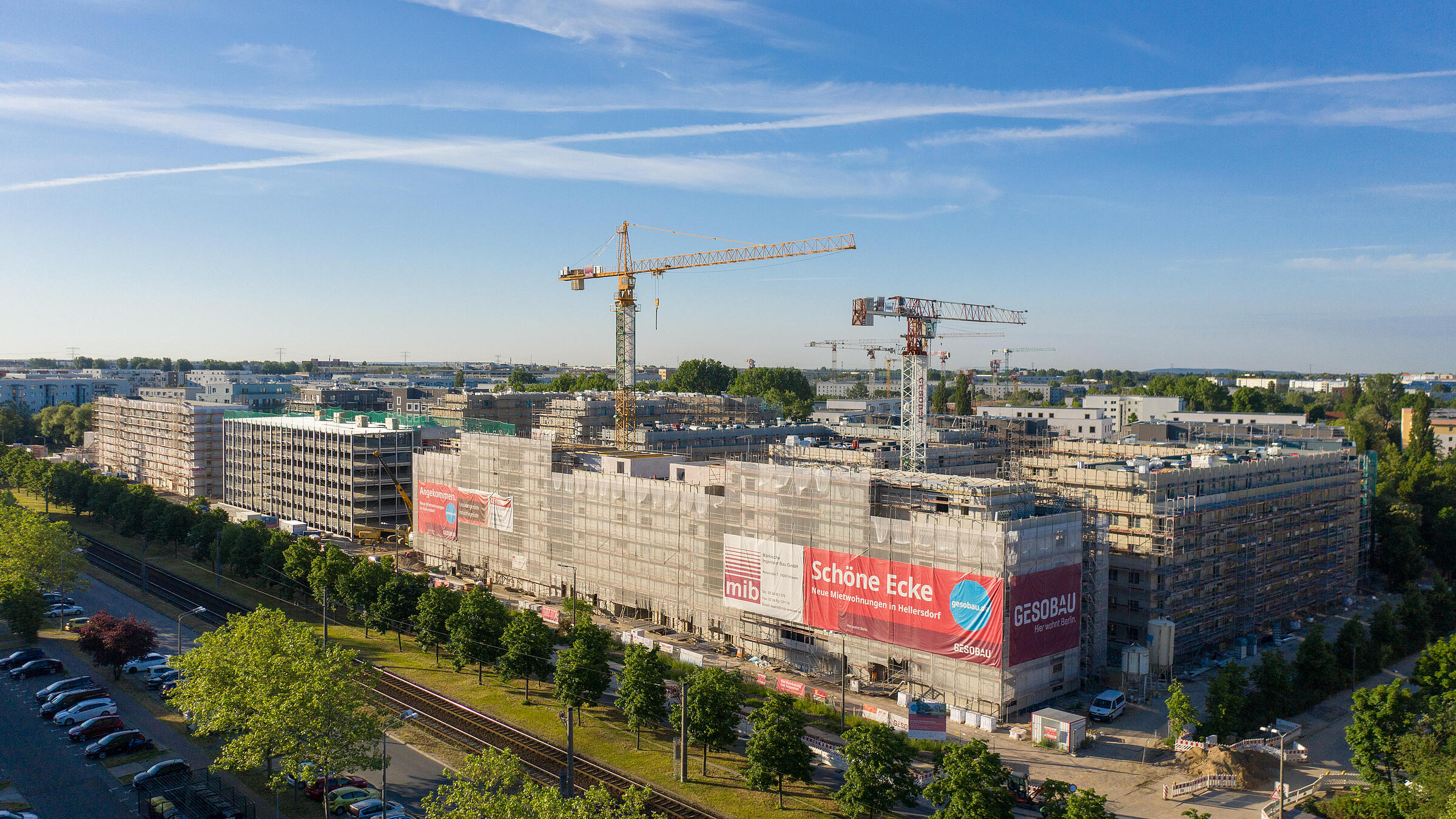 Baustelle in der Panoramaansicht