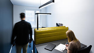 Innenaufnahme zeigt ein Büro für zwei Personen in der Mühlenstraße.