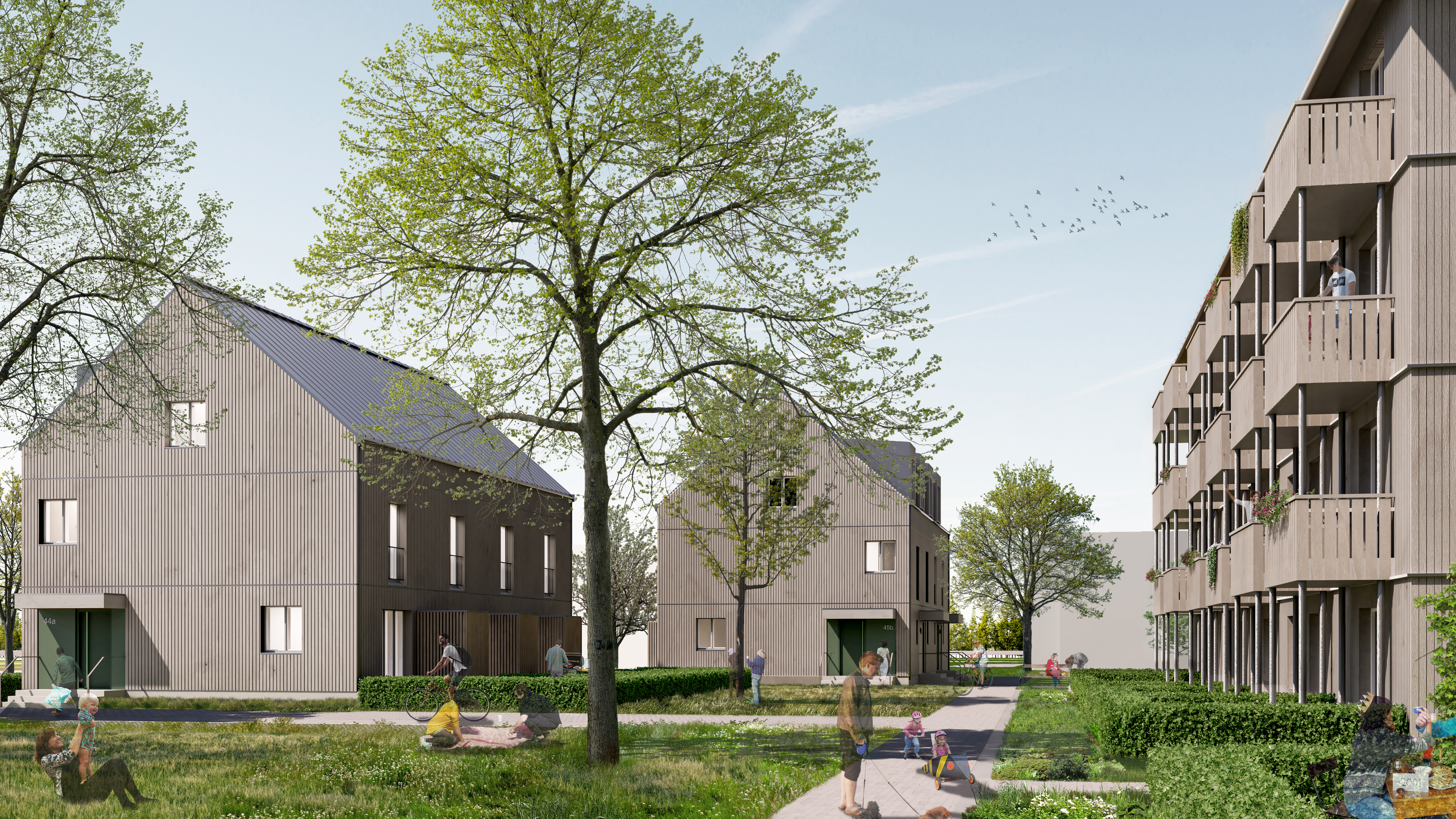 Visualisierung der Wohnhäuser in der Alten Hellersdorfer Straße