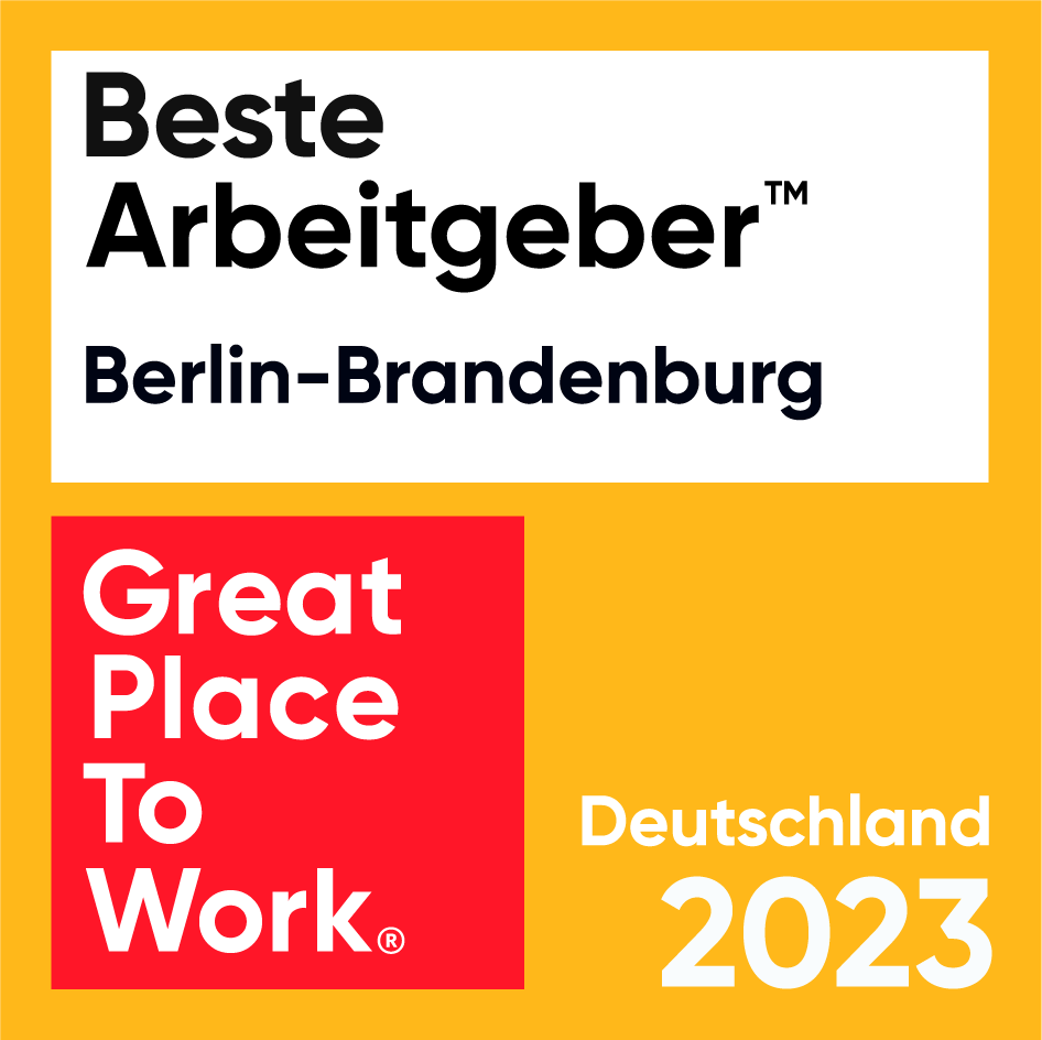 Siegel "Great Place to Work: Beste Arbeitgeber Berlin-Brandenburg 2023"